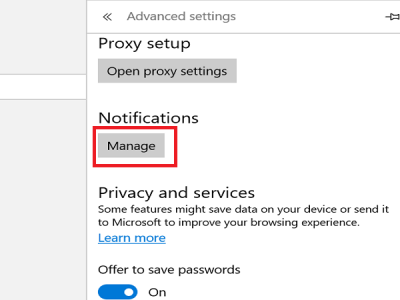 Manage notifications in edge browser 400x300